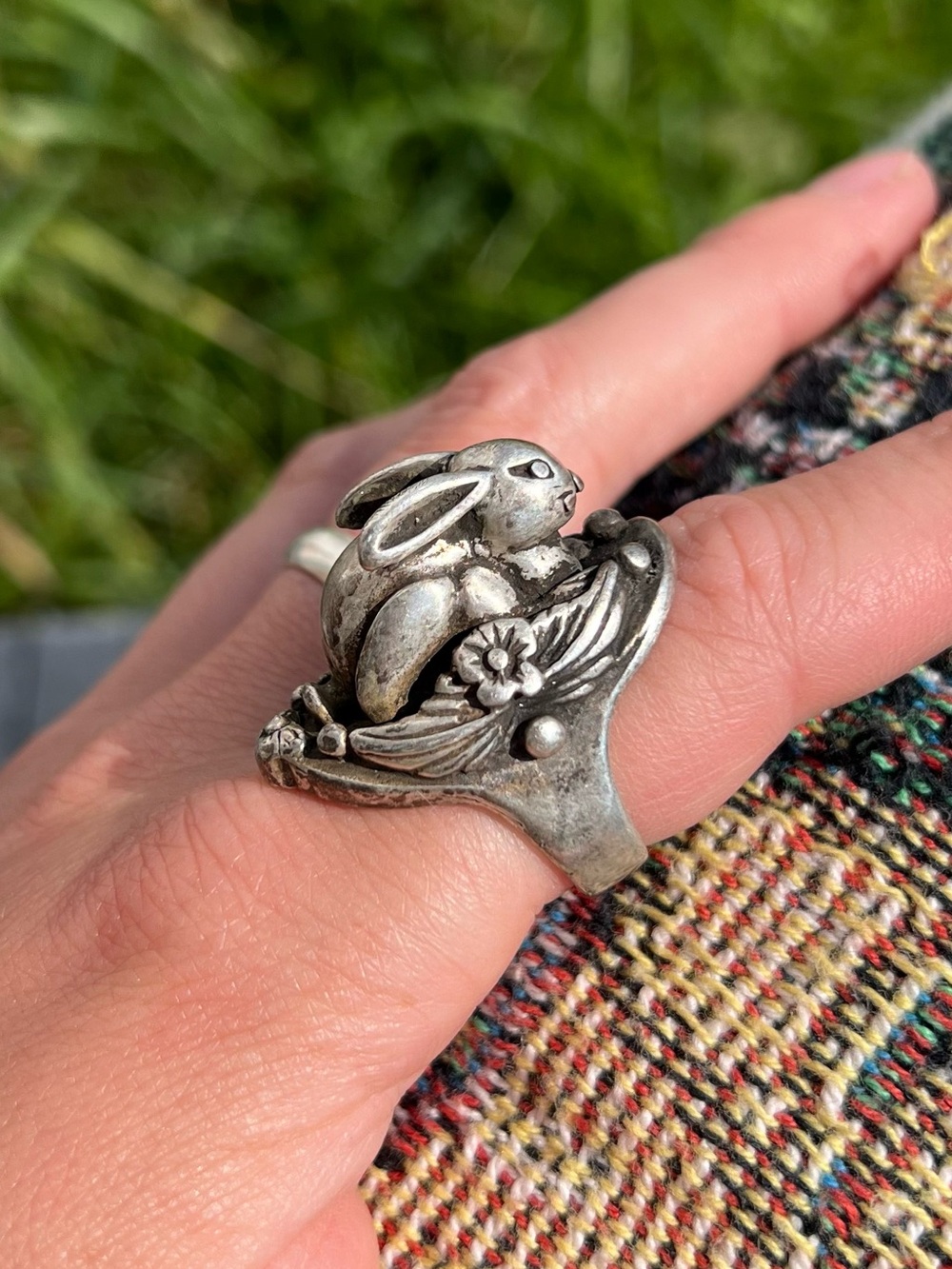 Vintage Sterling Silver Bunny Rabbit Ring